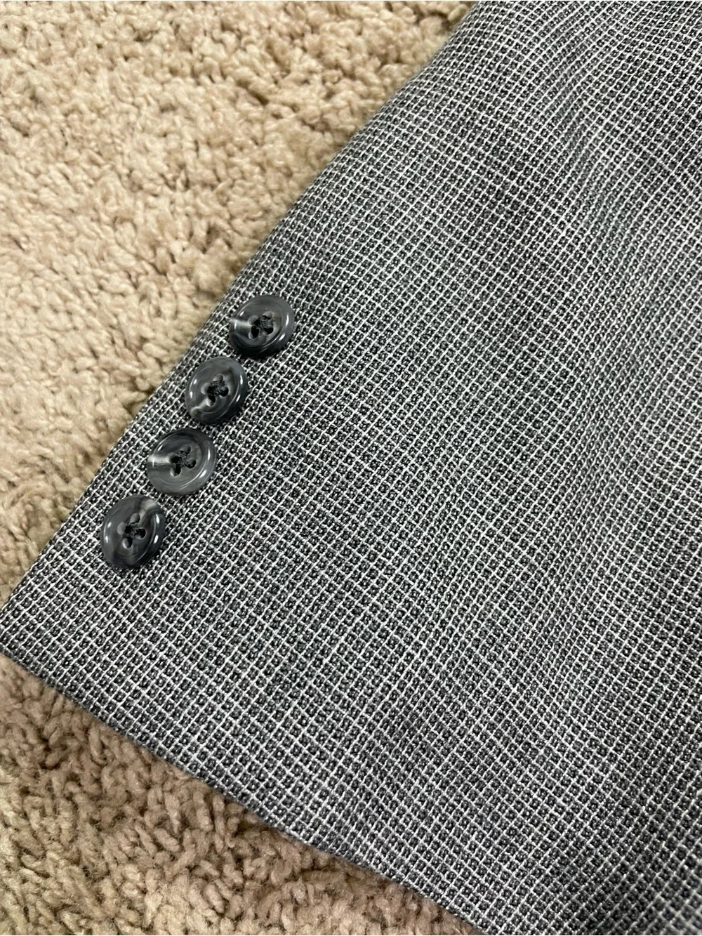 Men's Light Gray Two-Button Blazer